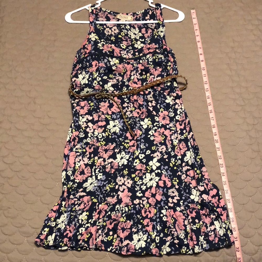💟Belted floral dress. Empire waste. Size M